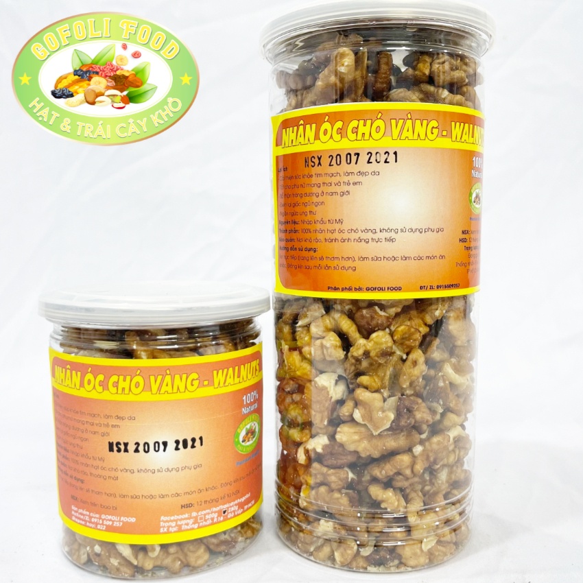 Nhân hạt óc chó vàng Mỹ, thơm ngon, béo ngậy, chất lượng cao 250g, 500g/ Yellow USA walnut kernels, high quality