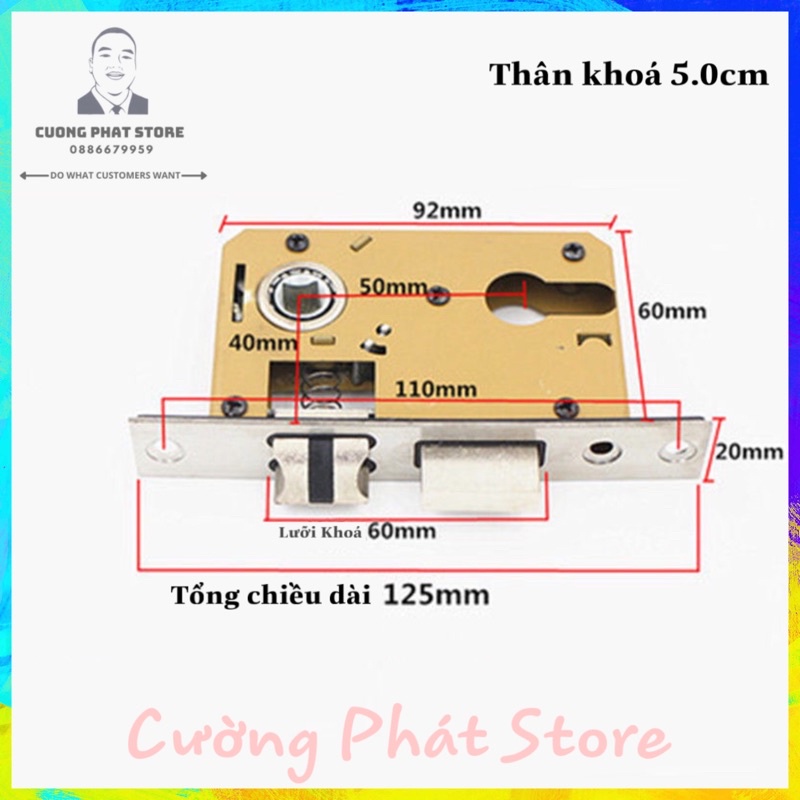 Khoá inox tay gạt dùng cho cửa gỗ phòng trọ, Phòng ngủ, phòng tắm mã 801-05