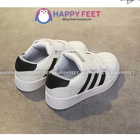 Giầy 3 sọc trẻ em dáng thể thao đế mềm Happy Feet dành cho bé trai bé gái 2-9 tuổi- HF001