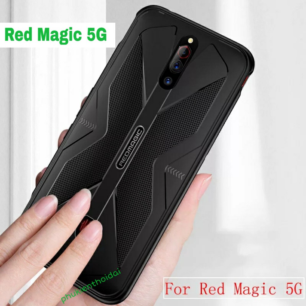 Ốp lưng Red Magic 5G / Red Magic 6 / 6 Pro chống sốc tản nhiệt vân Carbon kiểu dáng Gaming cao cấp 1