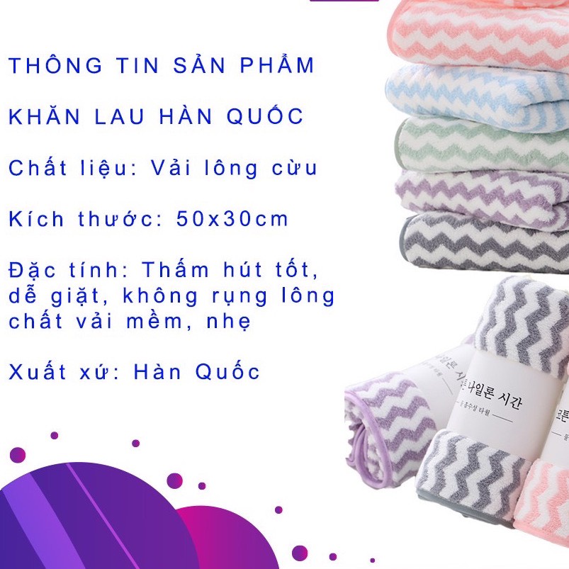 Khăn mặt hàn quốc, khăn mặt cotton mềm mịn thấm nước