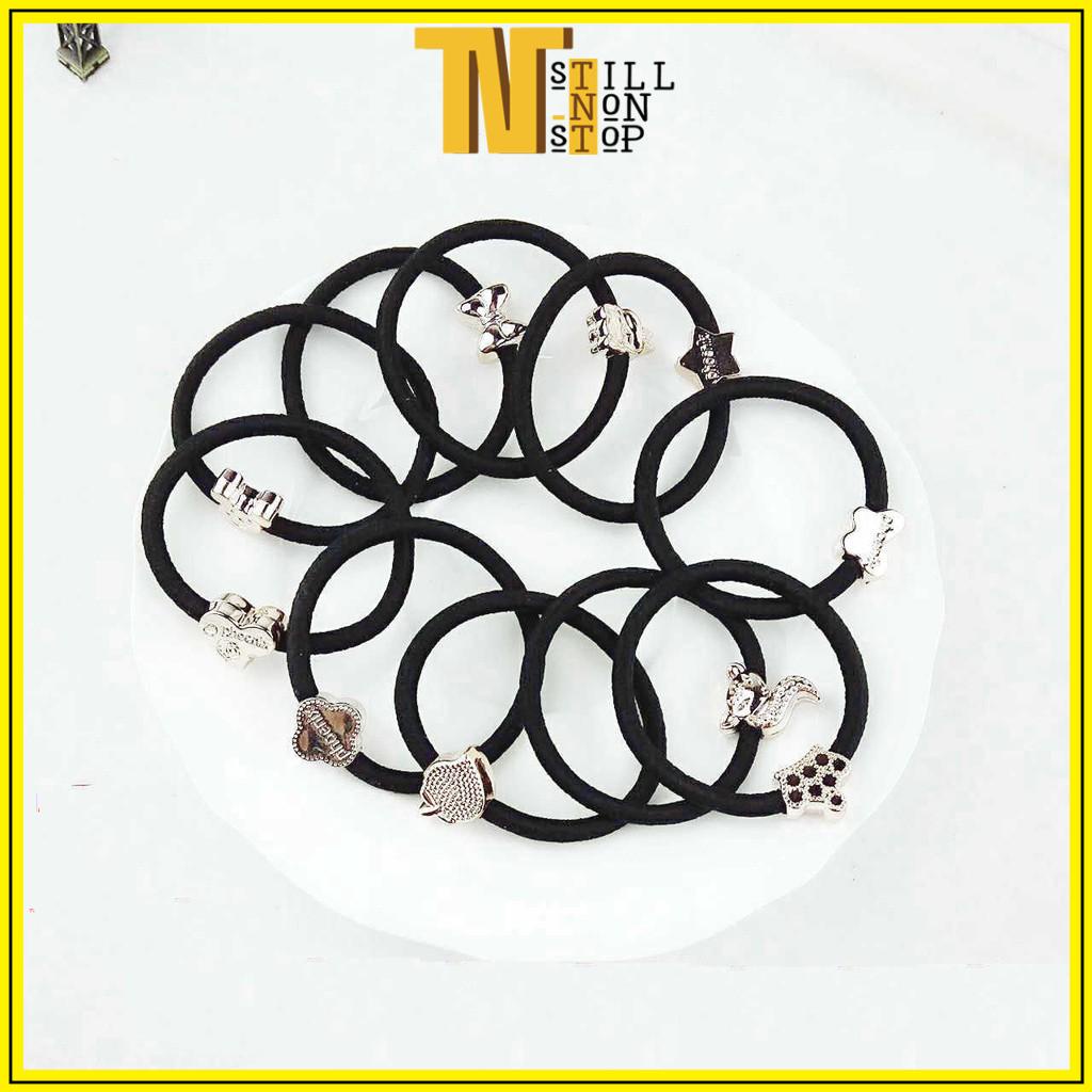 Thun Cột Tóc Cao Su Co Giãn Đầy Đặn Phong Cách Hàn Quốc