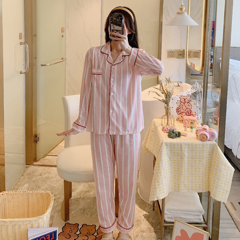 Set Đồ Ngủ Dài Tay In Họa Tiết Dễ Thương Cho Nữ