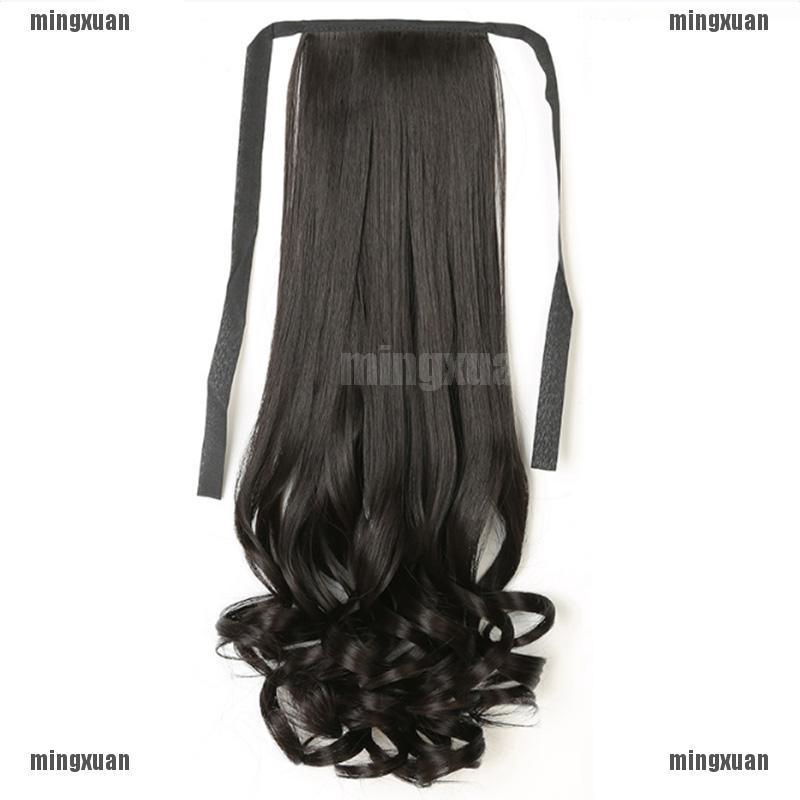 ★BÁN CHẠY ★Wig Extension Ponytail Ribbon-Type Grafting Lifelike Curly Straight Wavy Hair