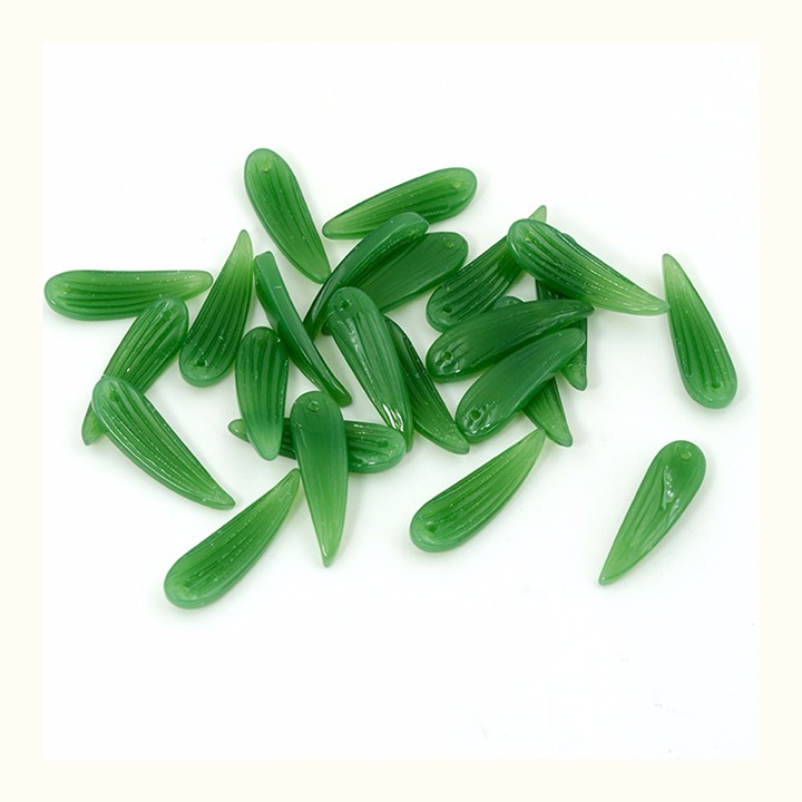 5 lá tre trúc thủy tinh 9*30mm nguyên liệu làm trâm  làm trang sức cổ trang cosplay cổ phục