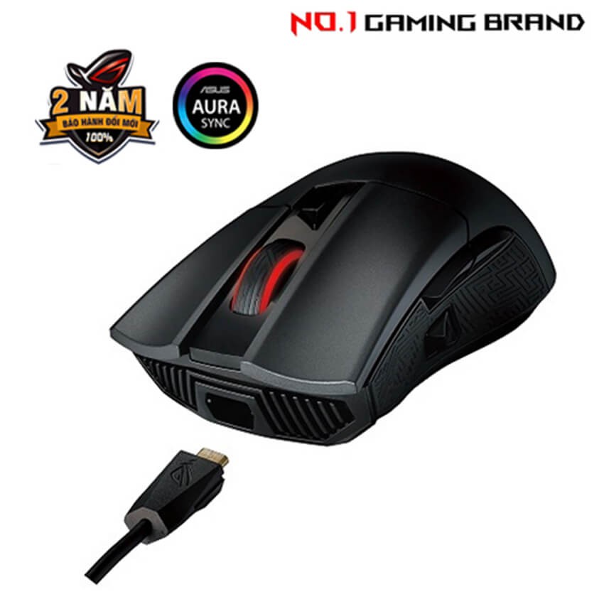 Chuột gaming Asus ROG Gladius II Core (P507) (USB/RGB/Black) - Chính hãng phân phối