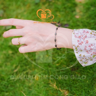 Chuỗi 10, chuỗi mân côi đeo tay đá 6li Quà Lưu Niệm Công Giáo