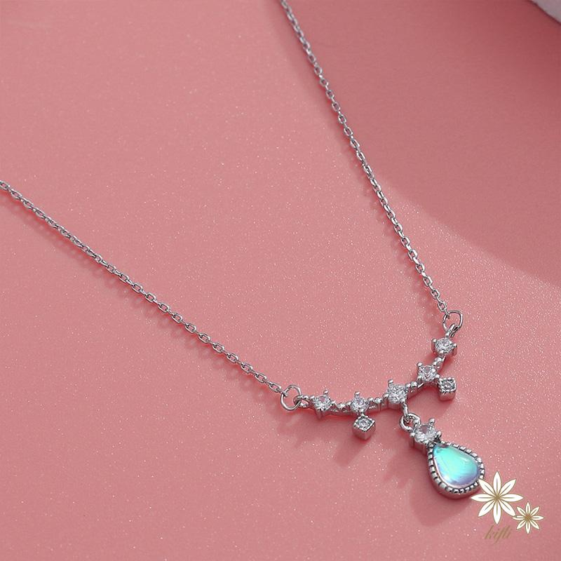 Dây Chuyền Mặt Đá Mặt Trăng Hình Giọt Nước Thời Trang Sang Trọng Cho Nữ