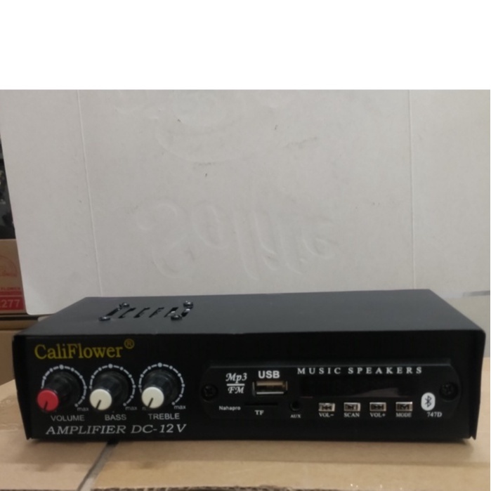 Ampli mini CaliFlower DC 12V, USB, có bluetooth