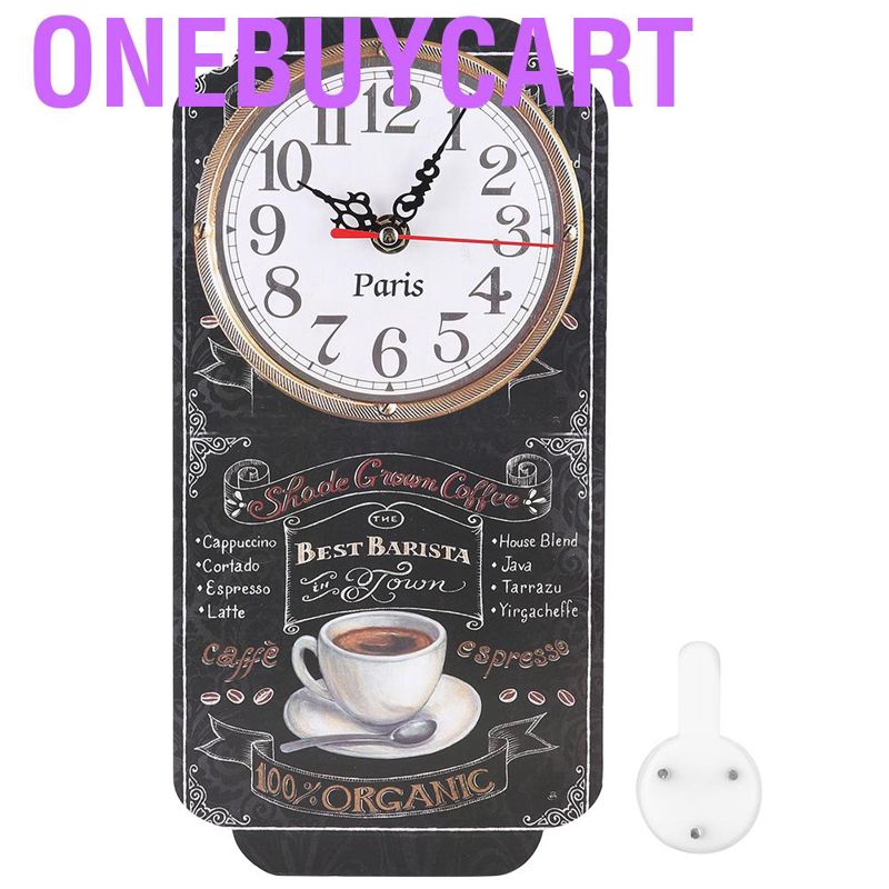 Onebuycart Elegant Style Rectangular Wall Clock Stylish Hanging for Living Room Bar Ornament