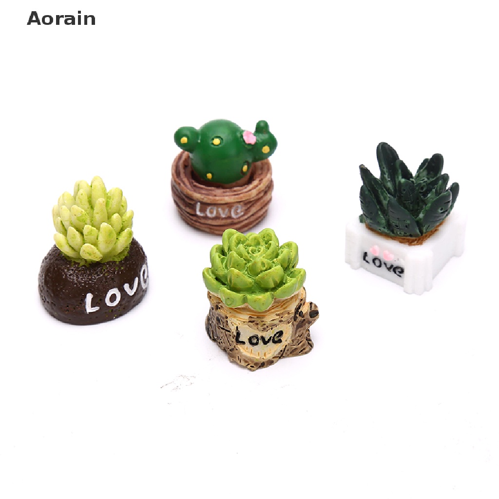 {Aorain} Chậu Cây Xương Rồng Giả Mini Giống Thật Trang Trí Tiểu Cảnh