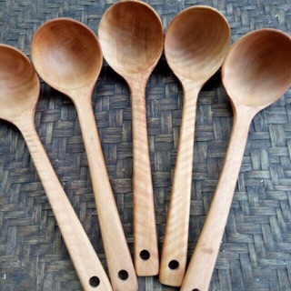 Thìa gỗ nhãn cao cấp 26,5 x7cm lòng thìa sâu 3cm muôi canh to