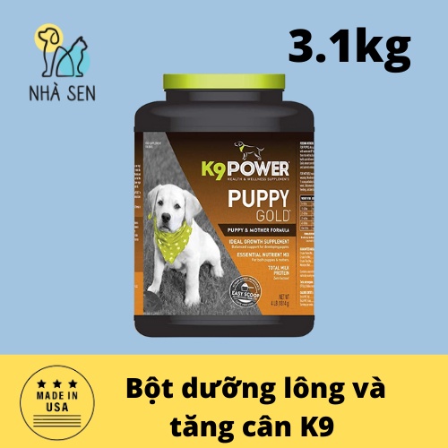 Sữa bột dinh dưỡng cho chó K9 Power - PUPPY GOLD tăng cân và đẹp lông 3.1kg