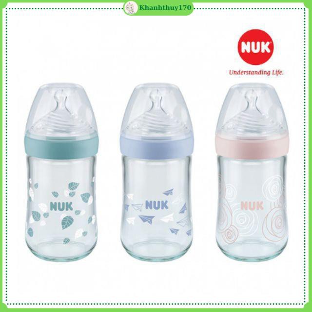 Bình sữa NUK thủy tinh Nature Sense 120/ 240ml núm ti silicone S1-M