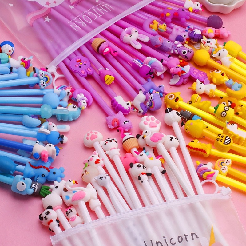 Bút bi viết mực đen hoạt hình dễ thương 0.5mm