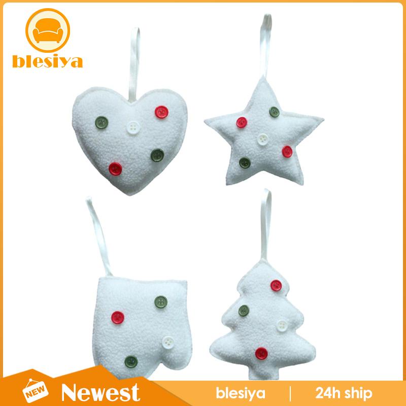 Set 4 Phụ Kiện Treo Trang Trí Giáng Sinh Bằng Vải