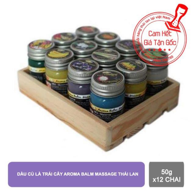 Combo 12 chai Dầu cù là trái cây Aroma Balm Massage thái lan 50g