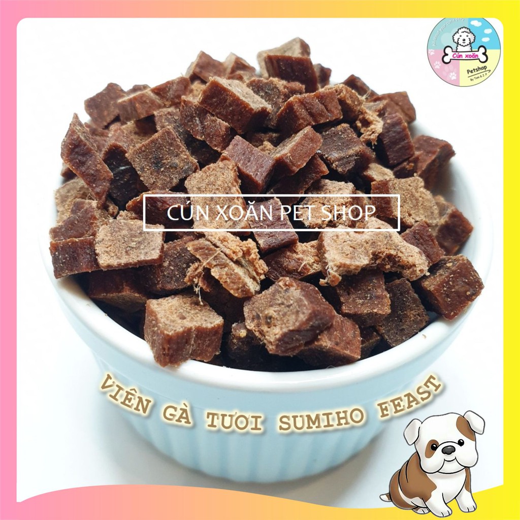 Bánh thưởng cho chó Sumiho Feast (Viên gà sấy khô) (Túi 100gr) thức ăn cho chó từ 2 tháng tuổi