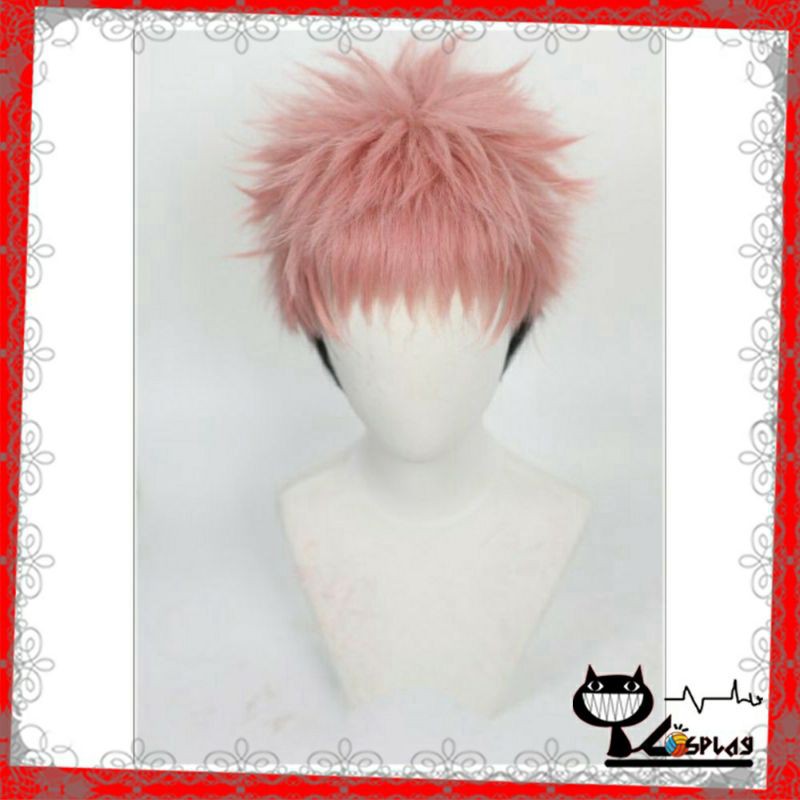 Wig/tóc giả cosplay Sukuna và Yuji Itadori - Chú thuật hồi chiến: Jujutsu Kaisen màu đen hồng
