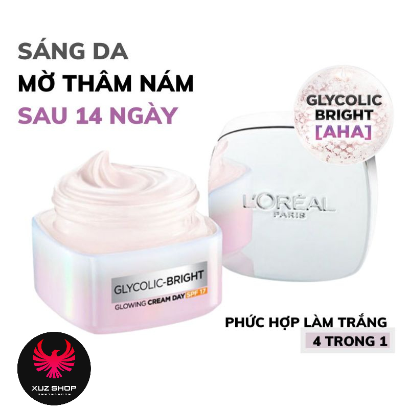 Bộ Kem Dưỡng Sáng Da Mờ Thâm Nám,Tàn Nhang L’OREAL Ngày và Đêm GLYCOLIC 15ML