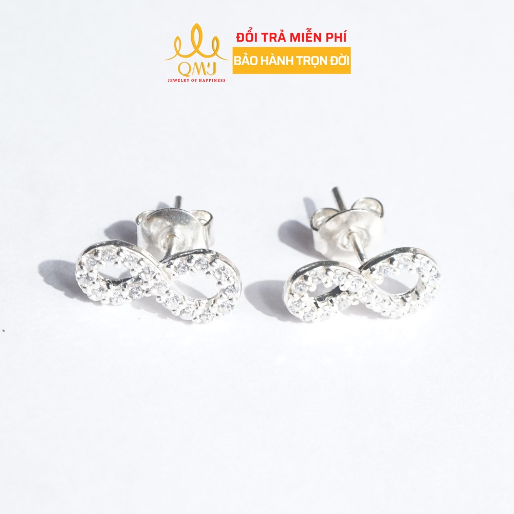 Bông tai nữ bạc 925 vô cực cao cấp QMJ - Q700