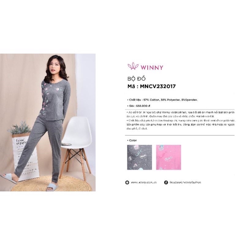 bộ mặc nhà winny tay dài quần dài 232017 giá 538000 | BigBuy360 - bigbuy360.vn