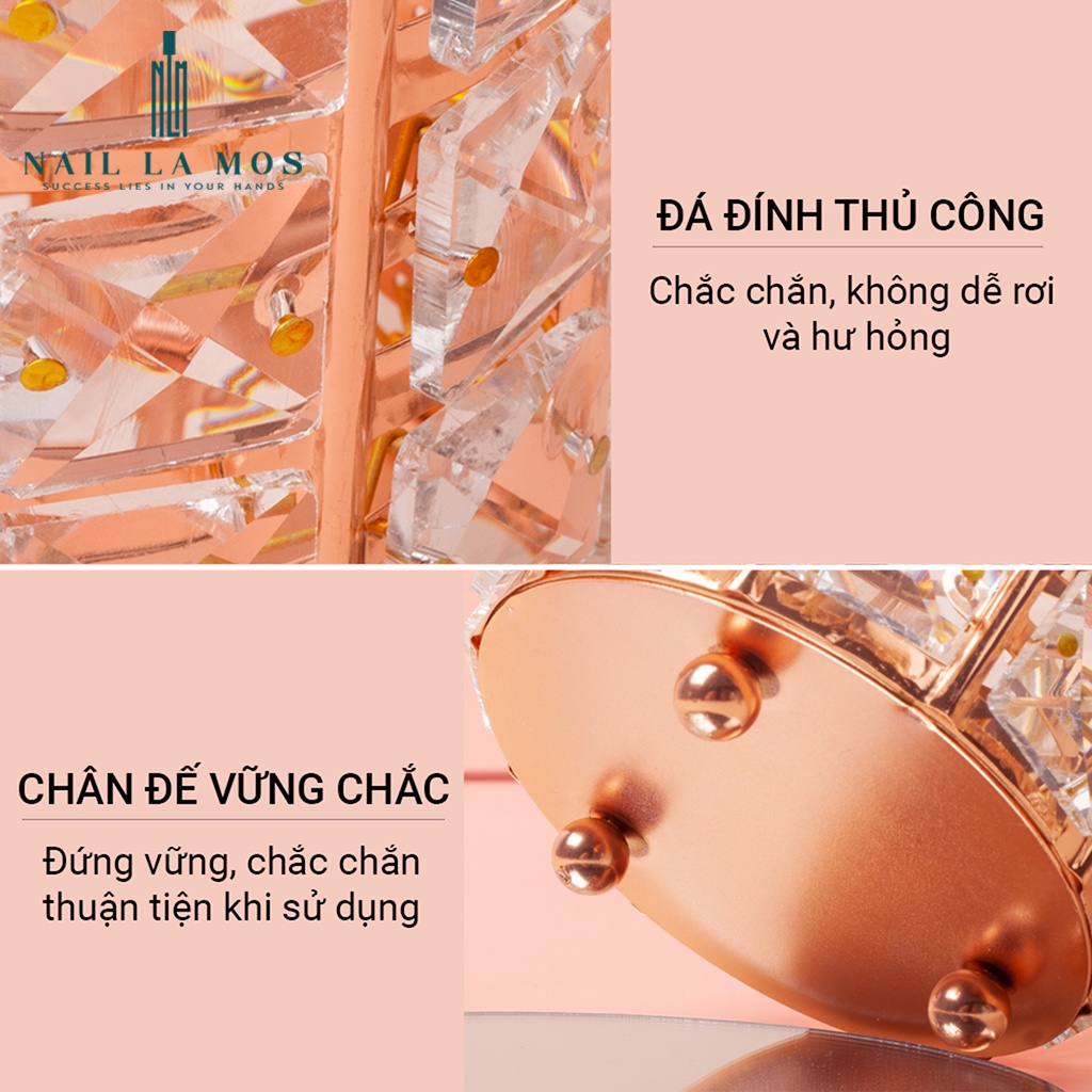 Cốc đựng cọ nail sang chảnh, tiện lợi - cốc pha lê đựng dụng cụ chuyên dụng ngành nail