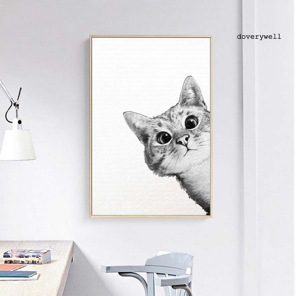 Tranh Vải Canvas Treo Tường Hình Chú Mèo Đáng Yêu