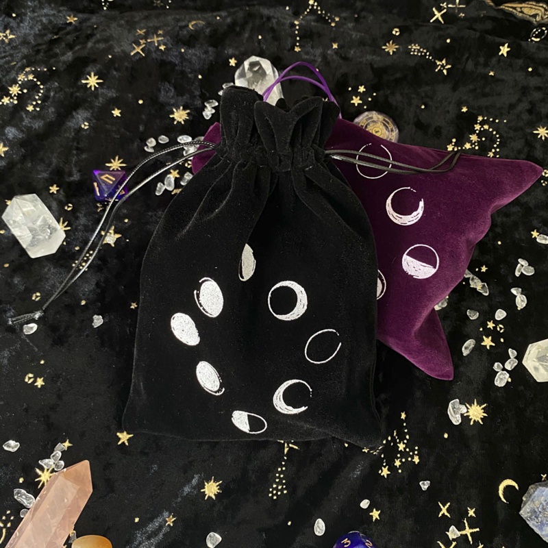 Túi Dây Rút Đựng Thẻ Bài Tarot Chất Liệu Nhung Nỉ