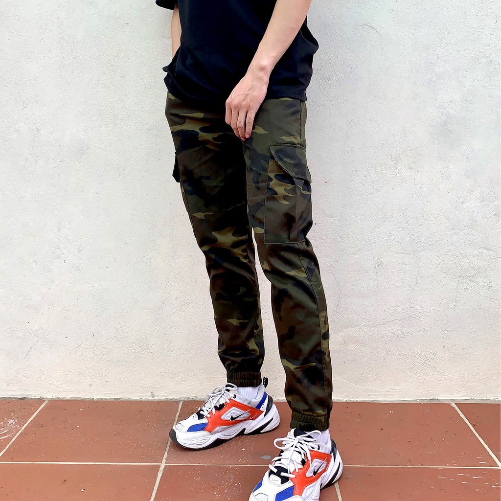 Quần ANFA Jogger Kaki Camo Nam Túi Hộp Cao Cấp Size Từ 40-85kg Màu xanh đậm, xanh ...