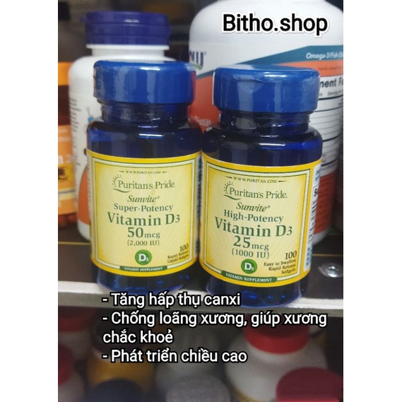 [5/2024] Viên uống bổ sung vitamin D3 2000 IU 100 v của Puritan's Pride