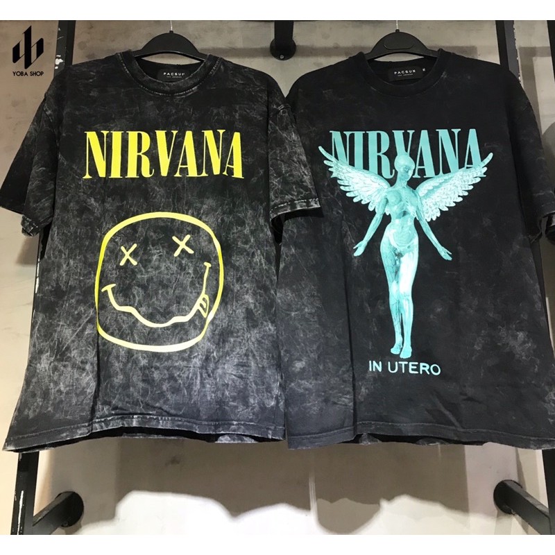 ÁO NIRVANA ROCK TEE MẶT CƯỜI VÀ THIÊN THẦN XANH (Ảnh thật 100%)