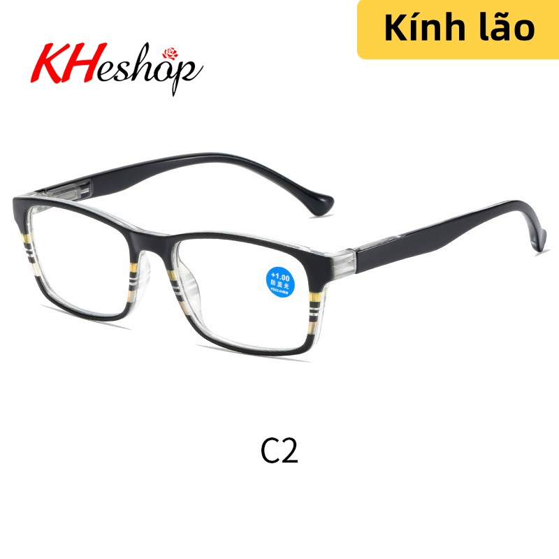 Kính viễn thị xem điện thoại bản lề bằng lò xo, gọng vuông họa tiết độc đáo lịch sự, phù hợp cả nam và nữ mã Y8503