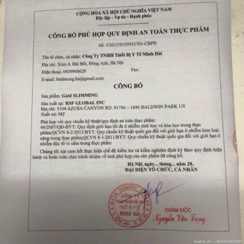 Gold slimming hộp 30v