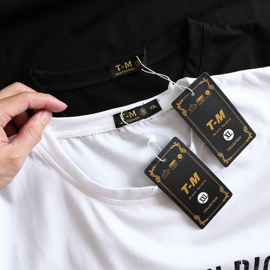 Áo thun nam nữ cổ tròn vải Cotton co giãn,dày dặn, hợp thời trang | BigBuy360 - bigbuy360.vn