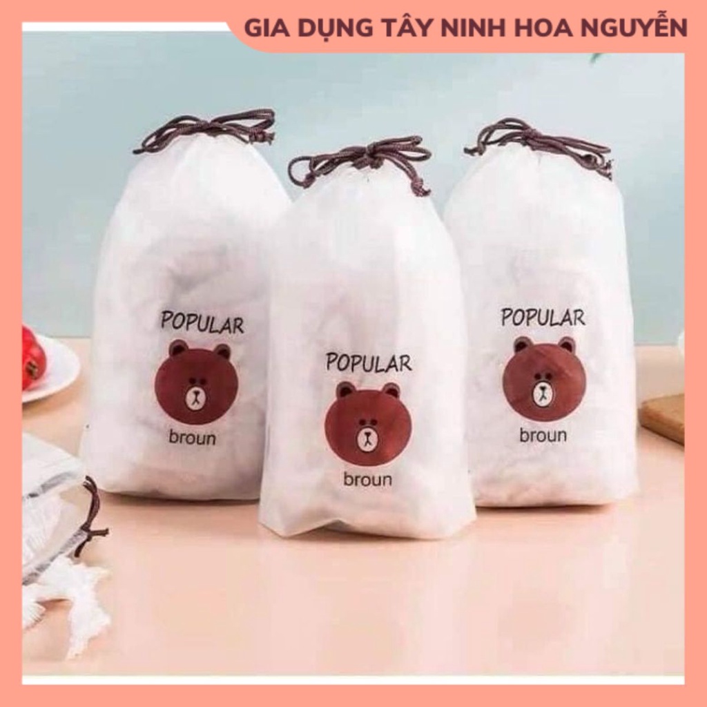 Set 100 màng bọc thực phẩm túi gấu co giãn tái sử dụng