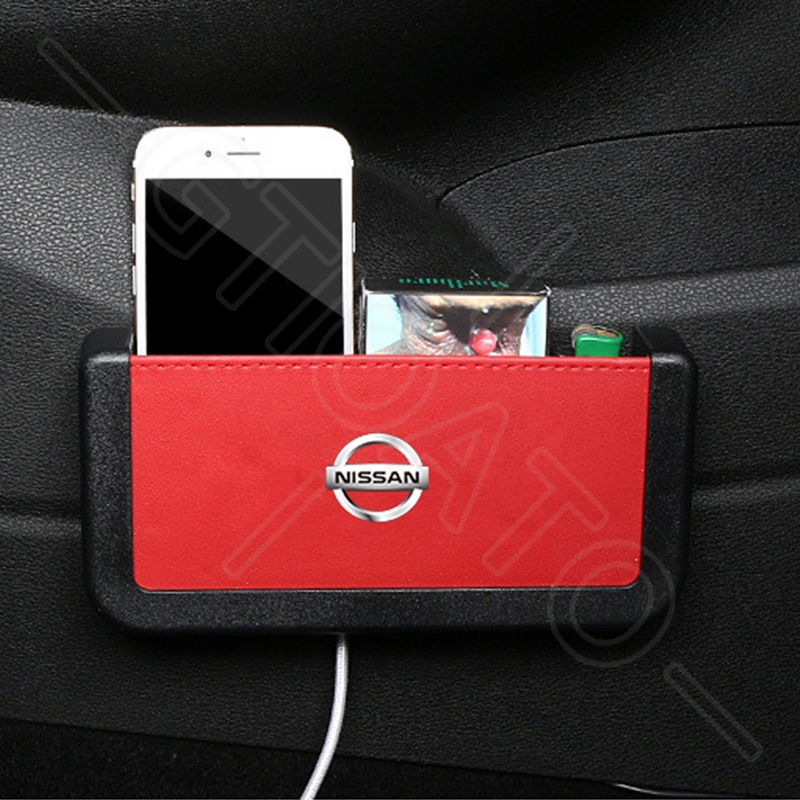 GTIOATO Hộp Đựng Điện Thoại Trên Oto Hộp Đựng Điện Thoại Trên Xe Túi Đựng Điện Thoại Trên Ô Tô Khay ĐựNg Đồ Ô Tô HộP ĐựNg Đồ TrêN Ô Tô Phụ Kiện Xe Hơi Cho Nissan X Trail Almera Sunny GTR Navara Teana Note Terra JUKE Kicks Serena ALTIMA Leaf