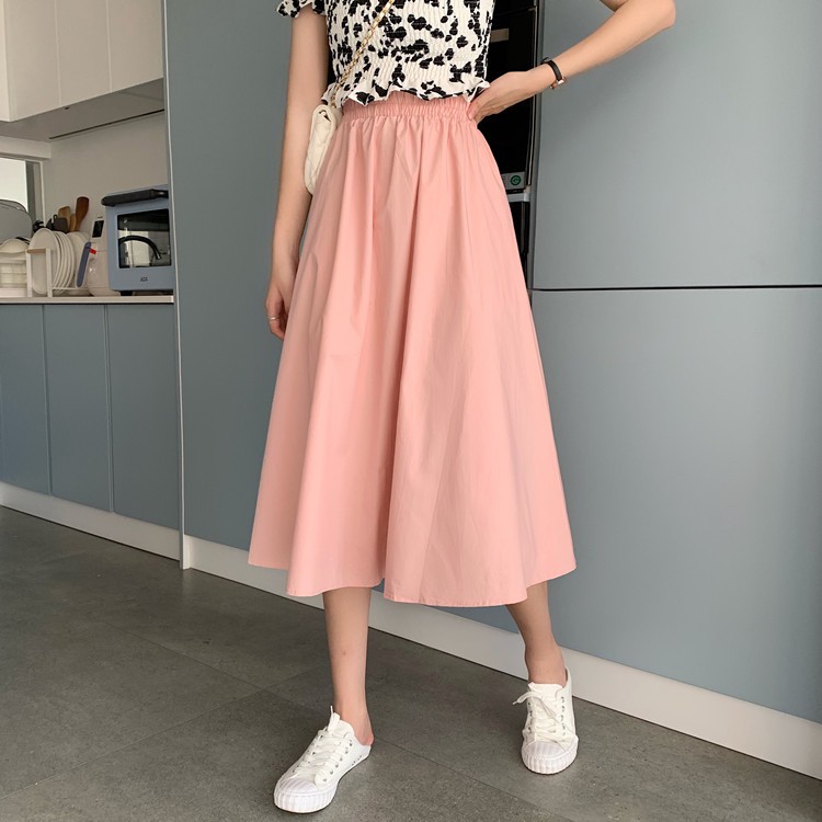 Xiaozhainv Chân váy midi chữ A lưng cao kiểu dáng xinh xắn cho nữ | BigBuy360 - bigbuy360.vn