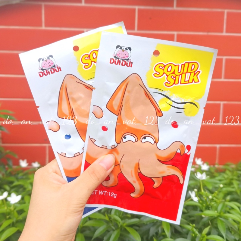 Mực xé sợi Squid Silk Thái Lan gói 12g