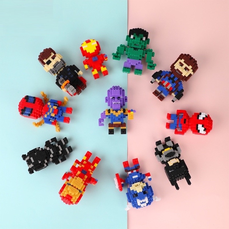 Đồ Chơi] Mô Hình Lego Lắp Ghép 3D Siêu Anh Hùng Marvel Captain Spiderman IronMan Batman