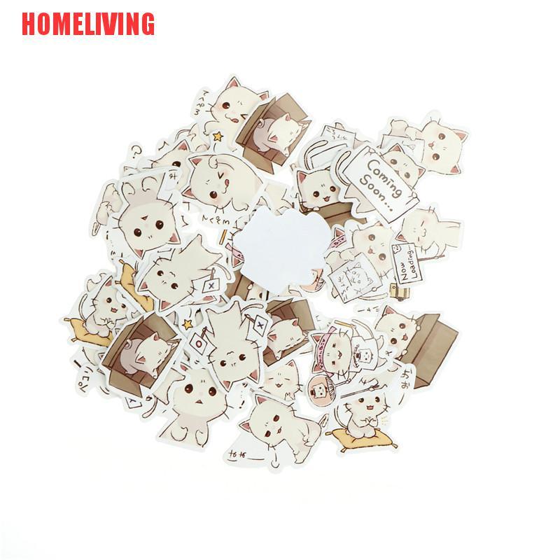 Set 45 Miếng Dán Giấy Hình Mèo Trang Trí Sổ Tay DIY