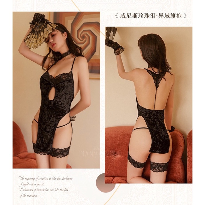 MY1631 Cosplay Mỹ Nữ Trung Hoa • Sườn Xám Xẻ Tà Cách Tân Quyến Rũ • Nội Y Sexy
