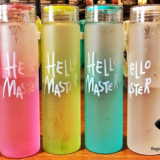 Chai đựng nước thủy tinh Hello Master 400ml&amp;480ml , bình thủy tinh đựng nước Hello Master