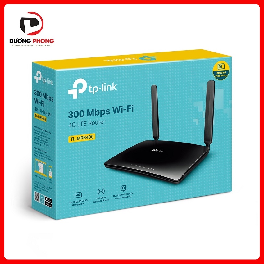 Bộ phát wifi 4G TP-Link TL-MR6400 300Mbps, Khe sim 3G/4G - BH24 Tháng