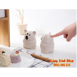 Lọ để tăm lúa mạch hình gấu trúc