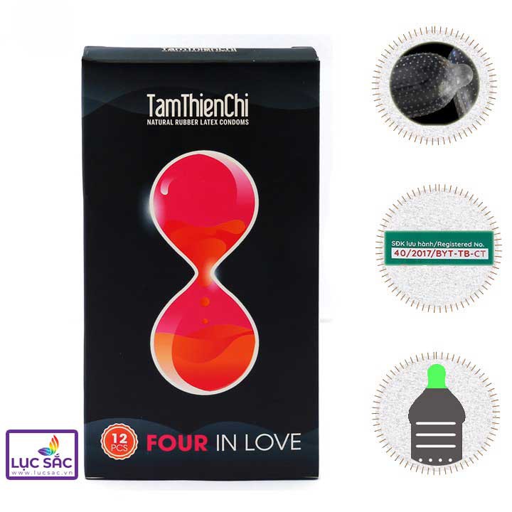 Bao cao su Tâm Thiện Chí Four In Love (Hộp 12 chiếc) - CS030