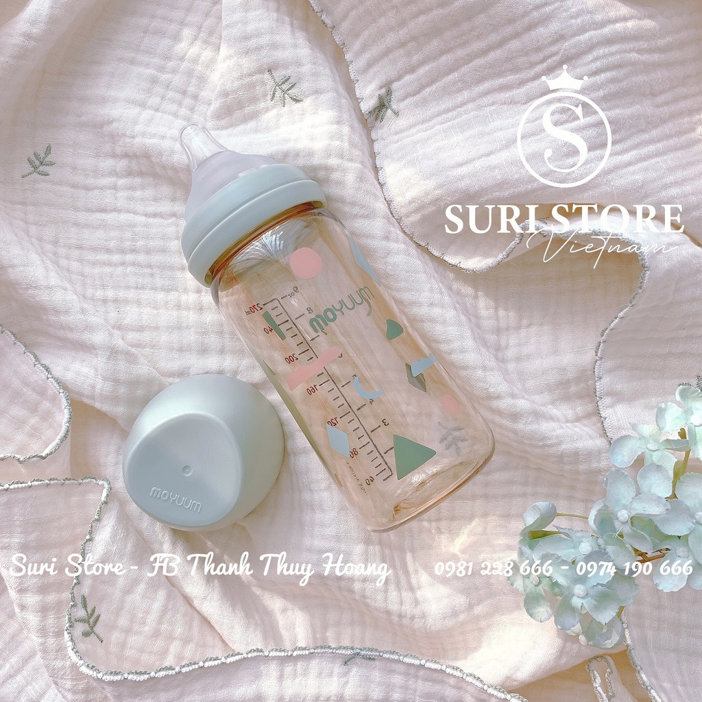 [PHIÊN BẢN GIỚI HẠN] Bình sữa Moyuum hình mây xanh mint - 270ml