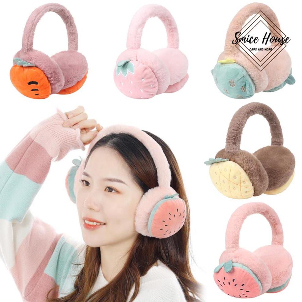 Bông Chụp Tai Giữ Ấm Hình Trái Cây Dễ Thương Cho Bé
