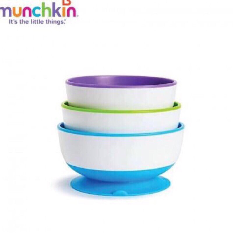 Bộ 3 Bát Ăn Chống Đổ Munchkin Nhập Khẩu Úc