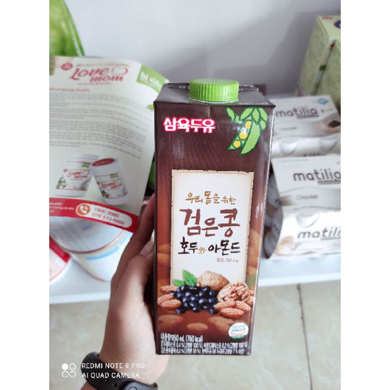 (Date T12/2021) Sữa óc chó hạnh nhân đậu đen Hàn Quốc chai 950ml